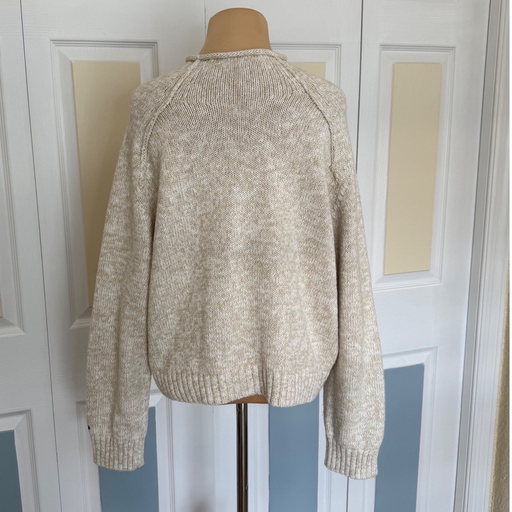 Sundance Womens Cream Black Embroidered Floral Cotton Wool Blend Sweater L - Picture 5 of 8